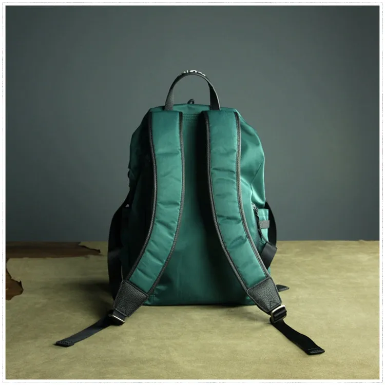 Womens Nylon Large Backpack Bag Bright Green Nylon Travel Backpack School Rucksack for Ladies