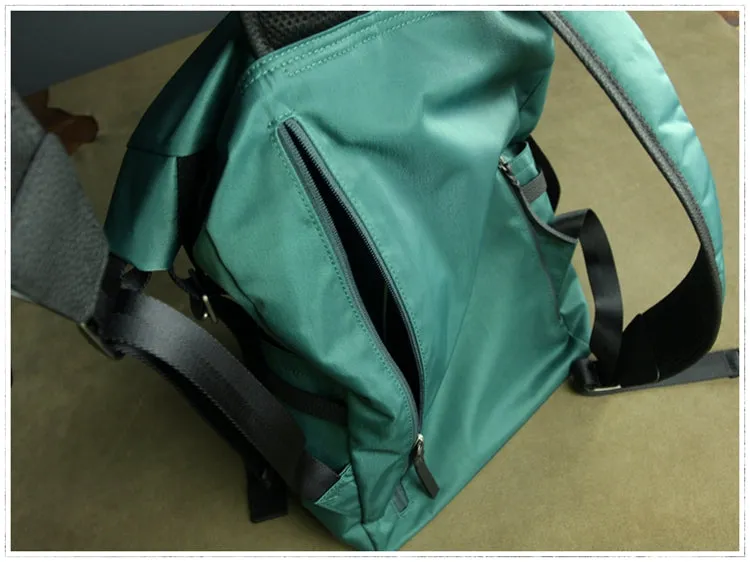 Womens Nylon Large Backpack Bag Bright Green Nylon Travel Backpack School Rucksack for Ladies
