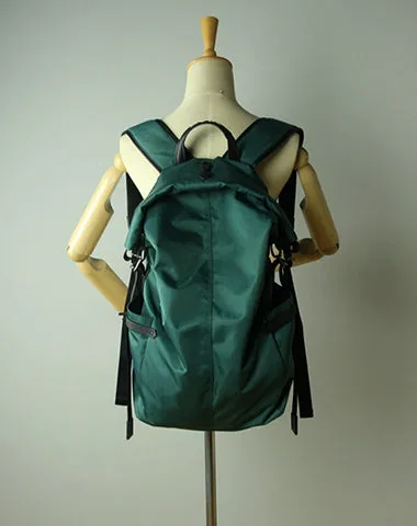 Womens Nylon Large Backpack Bag Bright Green Nylon Travel Backpack School Rucksack for Ladies