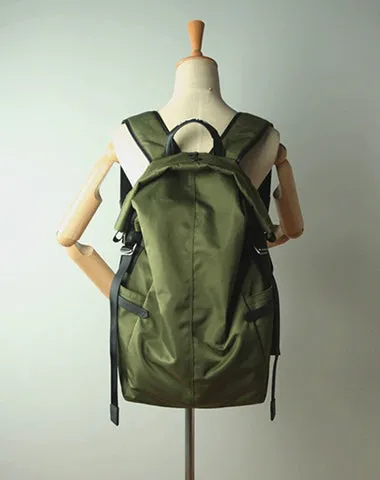 Womens Nylon Large Backpack Bag Bright Green Nylon Travel Backpack School Rucksack for Ladies