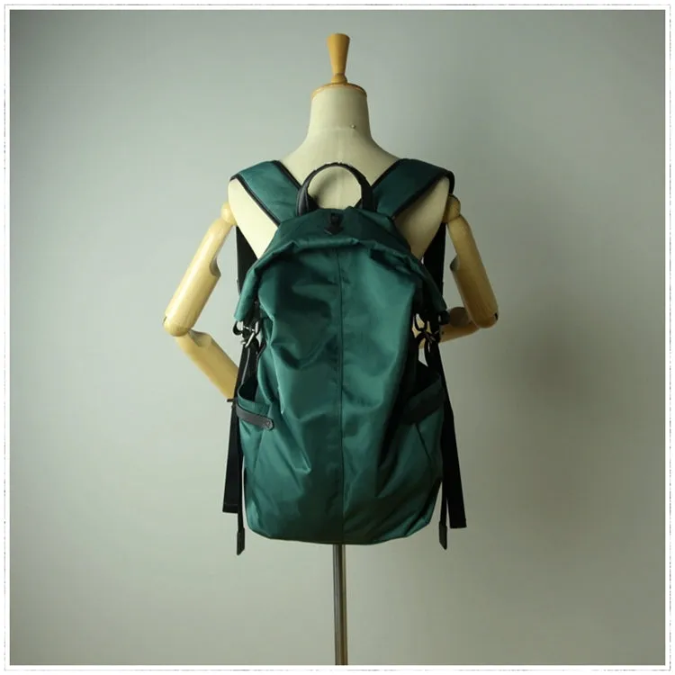 Womens Nylon Large Backpack Bag Bright Green Nylon Travel Backpack School Rucksack for Ladies