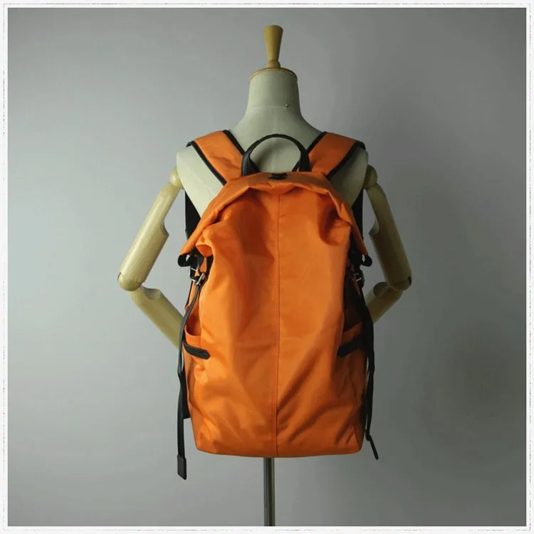 Womens Nylon Large Backpack Bag Bright Green Nylon Travel Backpack School Rucksack for Ladies