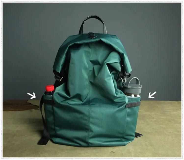 Womens Nylon Large Backpack Bag Bright Green Nylon Travel Backpack School Rucksack for Ladies
