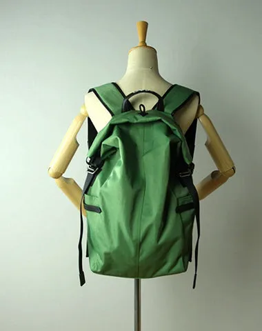 Womens Nylon Large Backpack Bag Bright Green Nylon Travel Backpack School Rucksack for Ladies