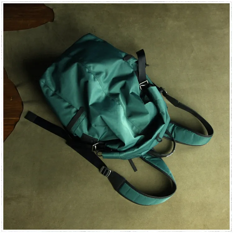 Womens Nylon Large Backpack Bag Bright Green Nylon Travel Backpack School Rucksack for Ladies