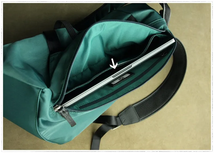 Womens Nylon Large Backpack Bag Bright Green Nylon Travel Backpack School Rucksack for Ladies