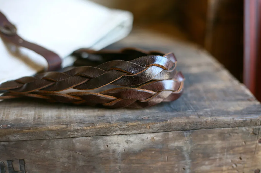 WWII era Canvas & Braided Leather Carryall - SOLD