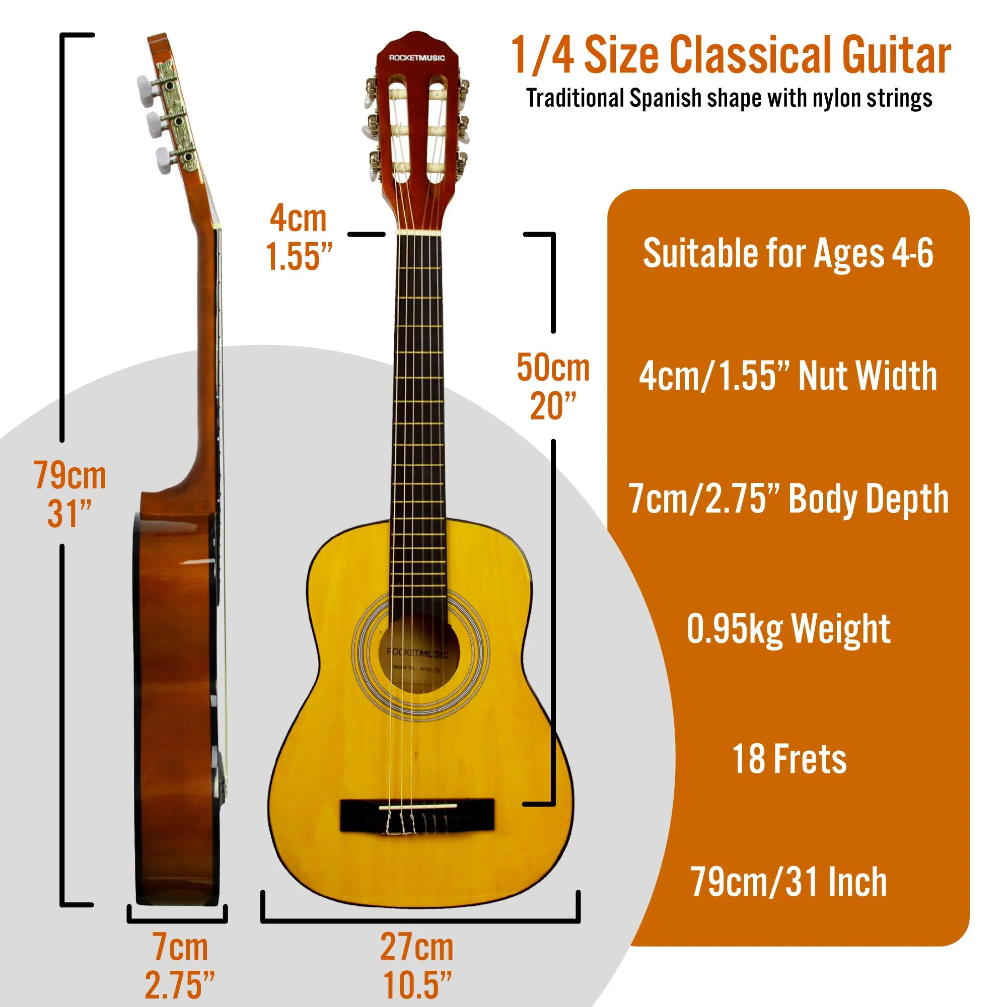 XF 1/4 Size Classical Guitar Starter Pack