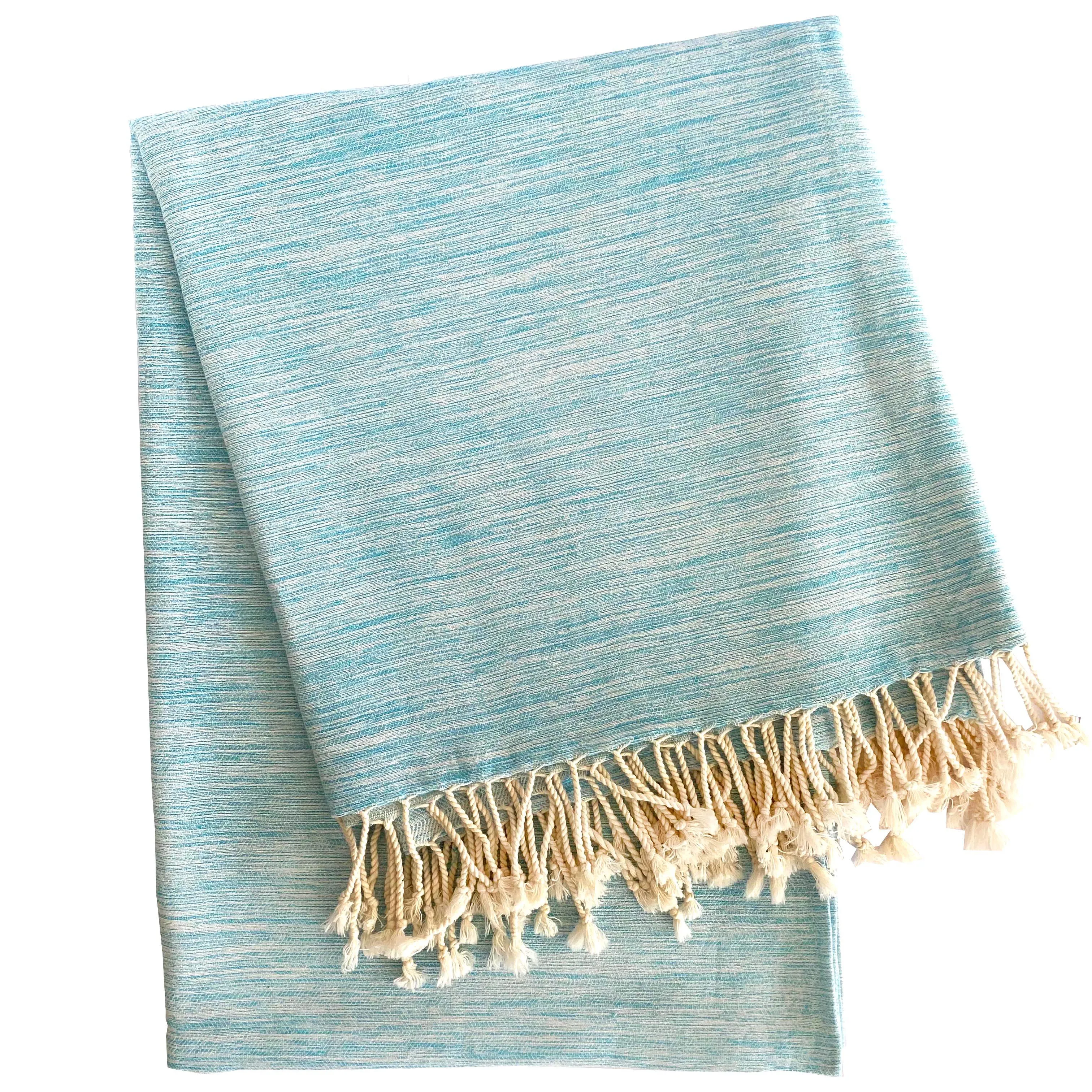 Yalova Ultra Soft Marbled Blanket Throw Turquoise