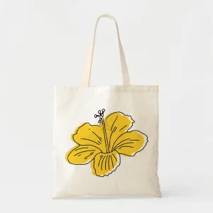 YELLOW HIBISCUS CANVAS BAG