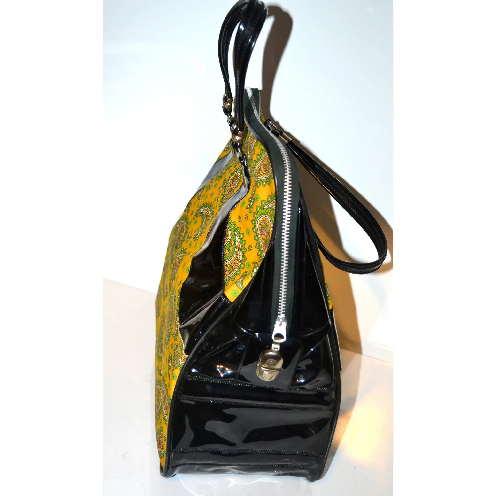 Yellow Mod Paisley & High Gloss Travel Bag