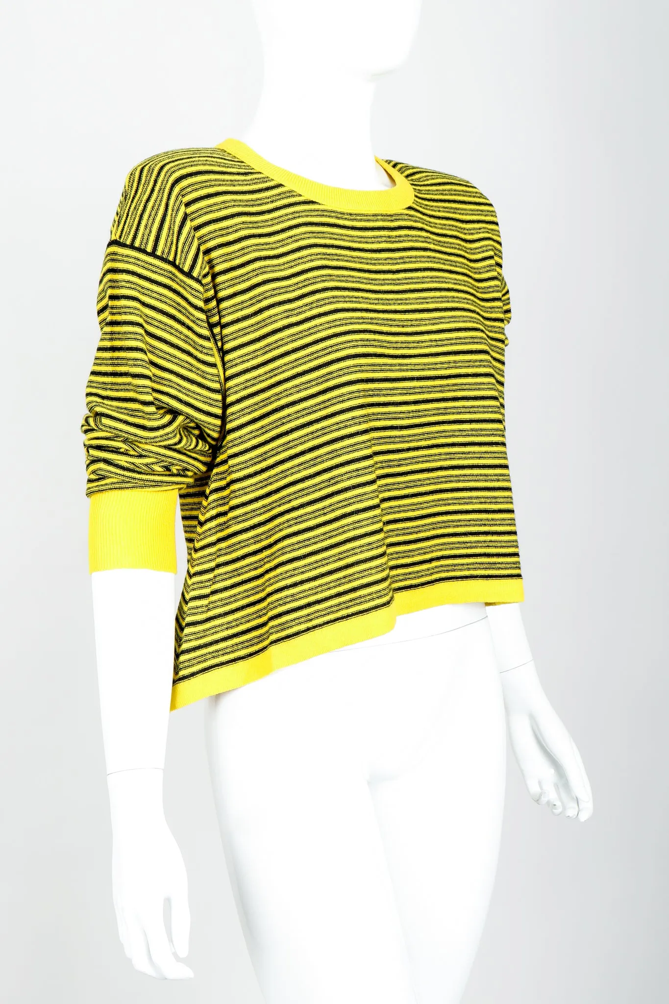Yellow Stripe Knit Boxy Sweater