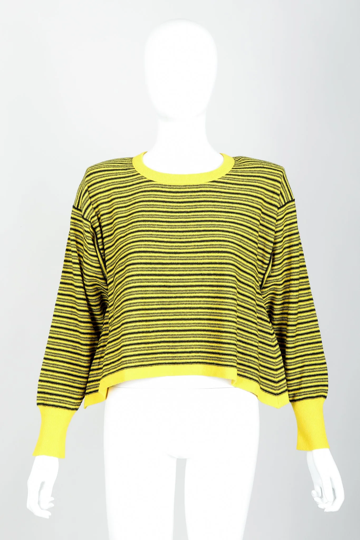 Yellow Stripe Knit Boxy Sweater