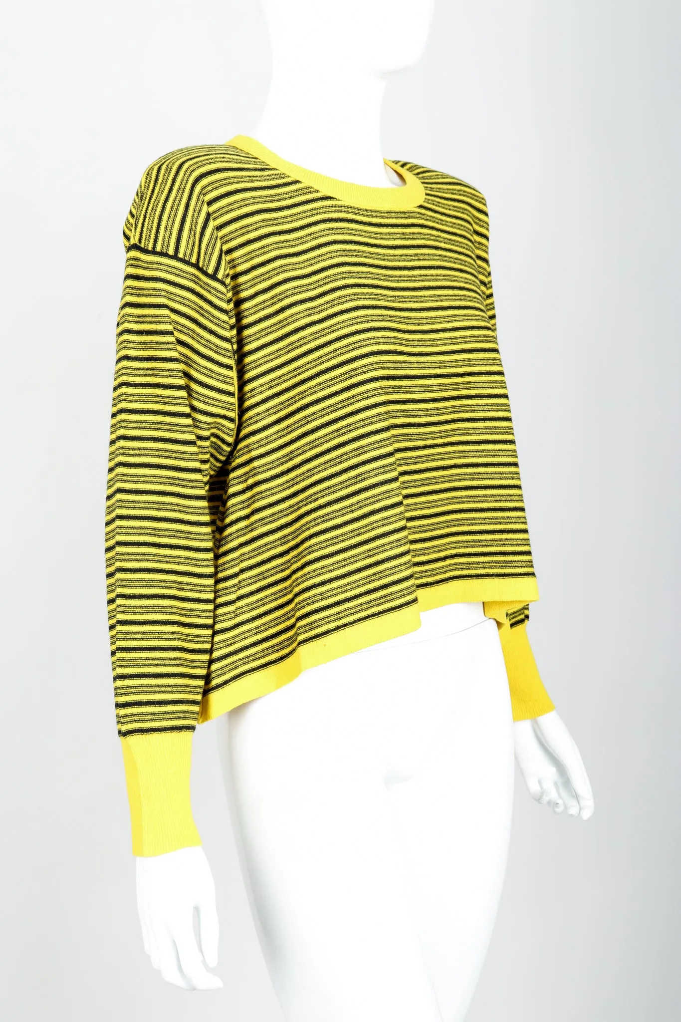 Yellow Stripe Knit Boxy Sweater