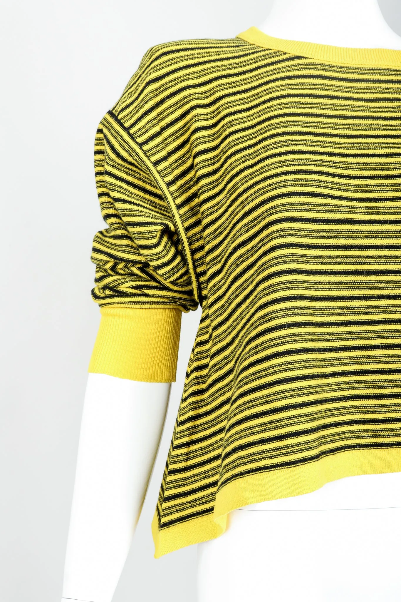 Yellow Stripe Knit Boxy Sweater