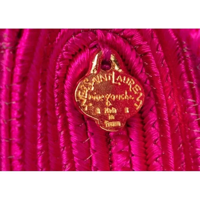 YVES SAINT LAURENT Ysl Pink Passementerie Yellow Tassel Shoulder Bag ,1990s