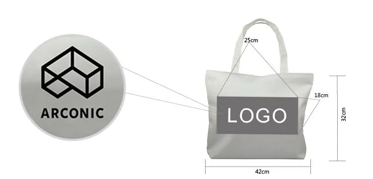 Zippered Canvas Tote Bag 42*32*10cm
